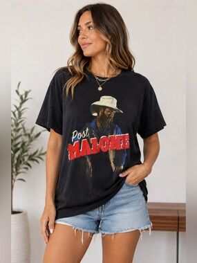 Post Malone Graphic Band Tee Black XL Country Concert Tour T-Shirt
